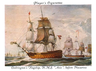 Codringtons vlaggenschip, H.M.S. Asia, voor Navarino, 1936 door Unbekannt