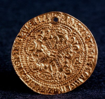 Munt Korabelnik van Tsaar Ivan III Voorzijde: bloesemkruis, 1471-1490 door Unbekannt