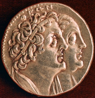 Munt van Ptolemaeus I en Berenice I, Ptolemaeïsche koninkrijk Egypte, 3e eeuw v.Chr. door Unbekannt