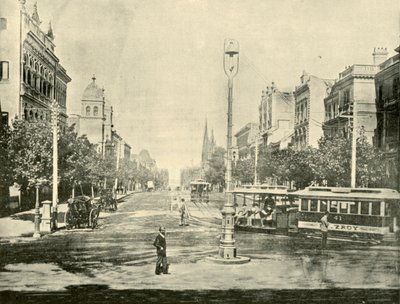 Collins Street, Melbourne, vanaf de Treasury Buildings, 1901 door Unbekannt