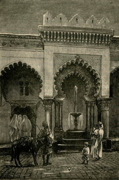 Colonnade van de Moskee van Djamaa-El-Kebir, Algiers, 1890 door Unbekannt