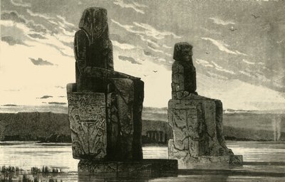 Kolossale beelden in Thebe, 1890 door Unbekannt