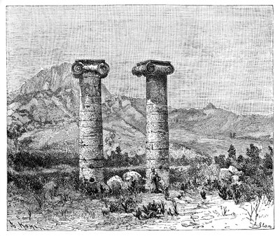 Zuilen van de Tempel van Cybele, Sardes, Turkije door Unbekannt