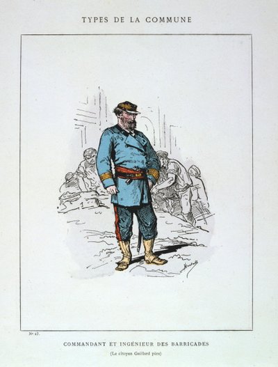 Commandant en Ingenieur van Barricades, Parijse Commune, 1871 door Unbekannt