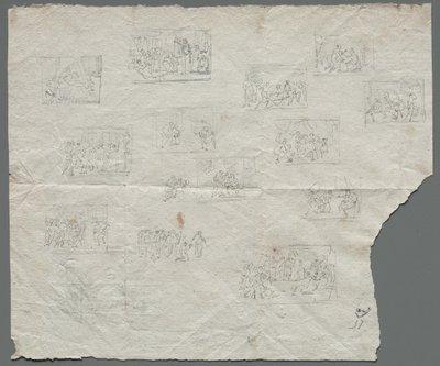 Compositorische schetsen naar Raphael en andere kunstenaars recto, c. 1800 door Unbekannt