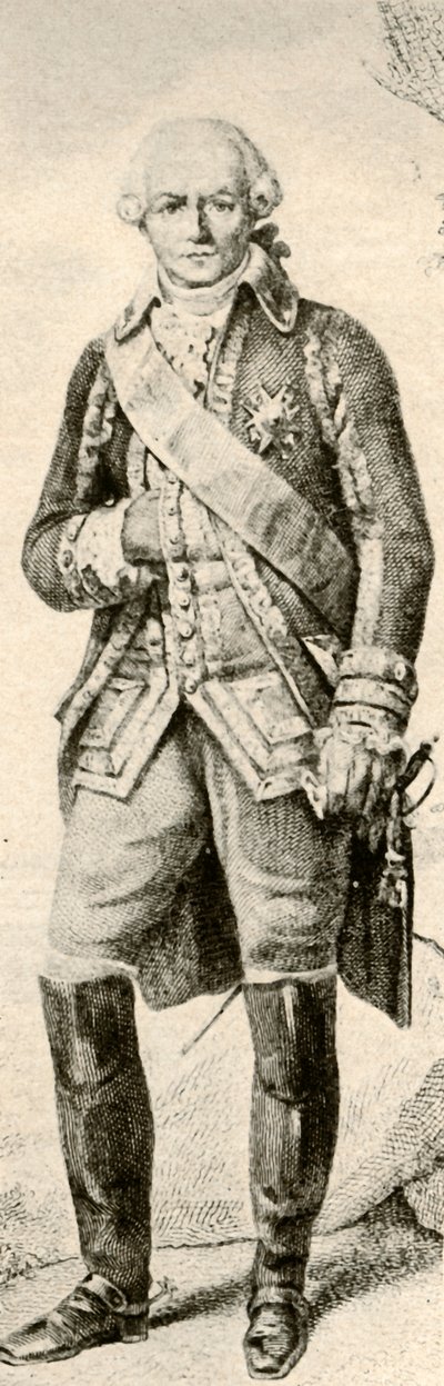 Graaf de Rochambeau, toont kleding van een Franse officier, 1791, 1937. door Unbekannt