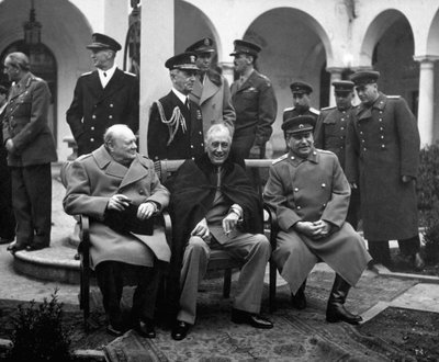 Conferentie van de geallieerde leiders, Jalta, Krim, USSR, februari 1945 door Unbekannt