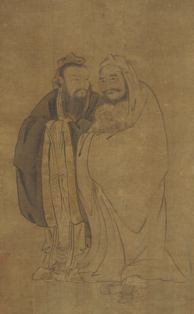 Confucius en Boeddha die een Qilin Wiegen, Ming-dynastie, 15e eeuw door Unbekannt