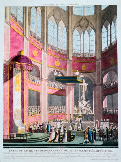 Wijding van Napoleon en kroning van Josephine door paus Pius VII, 2 december 1804 door Unbekannt