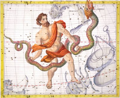 Constellatie van Ophiucus, 1729 door Unbekannt