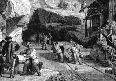 Bouw van de St Gotthard Tunnel onder de Alpen door Unbekannt