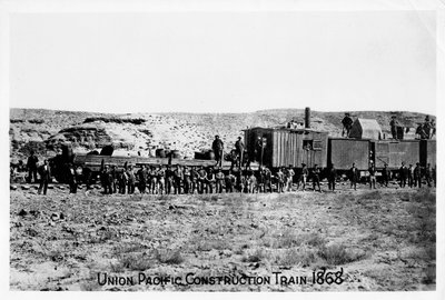 Constructietrein op de Union Pacific Railroad, VS door Unbekannt