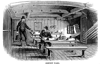 Gevangenisafdeling aan boord van de gevangenishulk Warrior in Woolwich, Londen, 1848 door Unbekannt