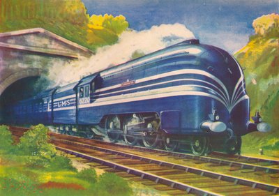 Coronation Scot, L.M.S., verlaat Watford Tunnel, 1940 door Unbekannt