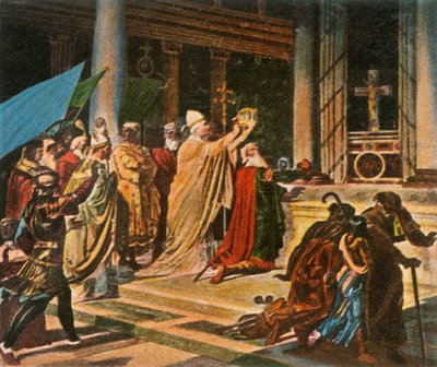 Kroning van Karel de Grote in Rome, Kerstdag, 800 AD, 1936 door Unbekannt