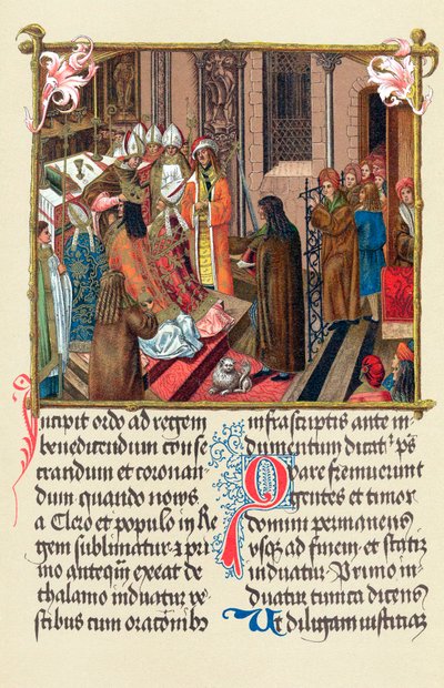Kroning van Koning Alexander I van Polen door de Aartsbisschop van Gniezno, Krakau, 1501 door Unbekannt