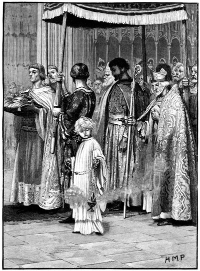 Kroning van Richard I in Westminster Abbey 1189, ca. 1880 door Unbekannt