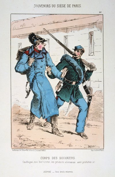 Corps des Douaniers, Beleg van Parijs Frans-Duitse oorlog, 1870-1871 door Unbekannt