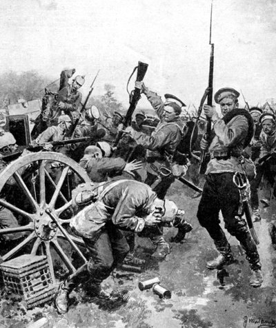 Kozakkenaanval op Duitse troepen, Oost-Pruisen, Eerste Wereldoorlog, 1914 door Unbekannt