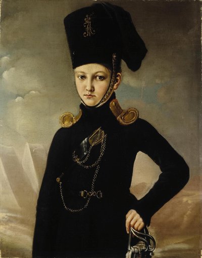 Kozak van het 1e Bereden Kozakkenregiment Graaf M.A. Dmitriev-Mamonov, Eerste kwart van de 19e eeuw door Unbekannt