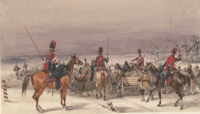 Kozakken begeleiden gedeporteerden, 1831 door Unbekannt