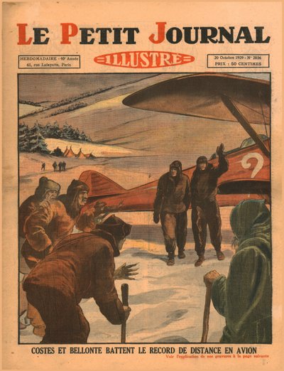 Costes en Bellonte breken het vliegrecord, 1929 door Unbekannt