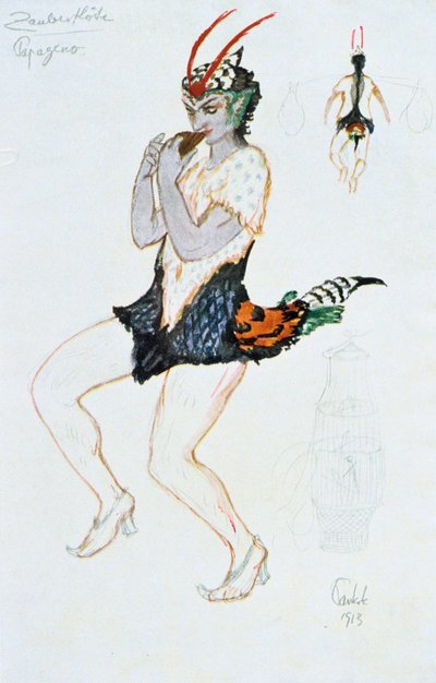 Kostuumontwerp voor Papageno, 1913 door Unbekannt