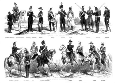 Kostuums van het Zwitserse Federale Leger, 1857 door Unbekannt