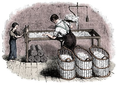 Katoenfabricage, c1845 door Unbekannt