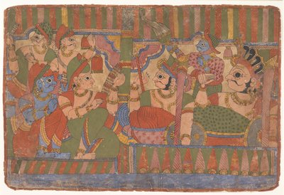 Raad van helden... uit een verspreide Mahabharata Grote nakomelingen van Mahabharata door Unbekannt