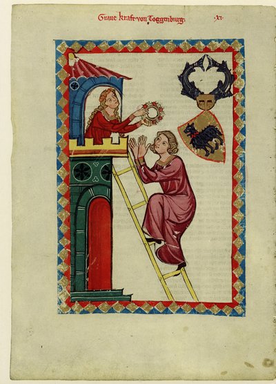 Graaf Kraft III van Toggenburg Uit de Codex Manesse, tussen 1305 en 1340 door Unbekannt