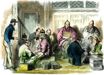 Het Tellen van het Schadeloosstellingsgeld voor de Moord op Mr. Richardson, Japan door Unbekannt