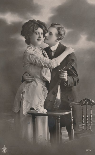 Koppel met mandoline, ca. 1910 door Unbekannt