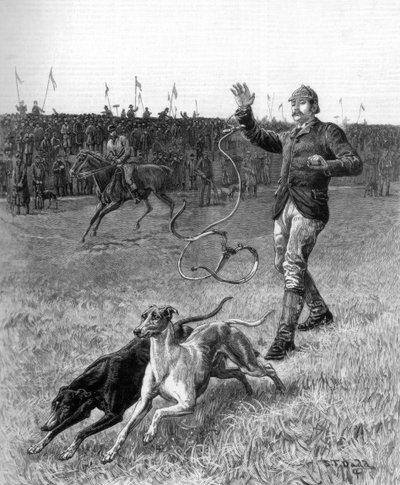 Coursing: Het Loslaten van de Windhonden, 1887 door Unbekannt