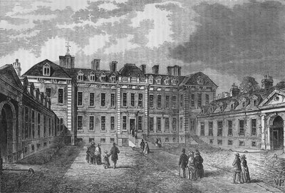 Binnenplaats van Montagu House, Great Russell Street, Bloomsbury, Londen, 1830 door Unbekannt