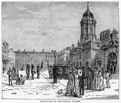 Binnenplaats van het kasteel, Dublin, 19e eeuw door Unbekannt