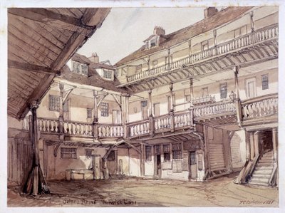 Binnenplaats van de Oxford Arms Inn, Warwick Lane, Londen, 1851 door Unbekannt