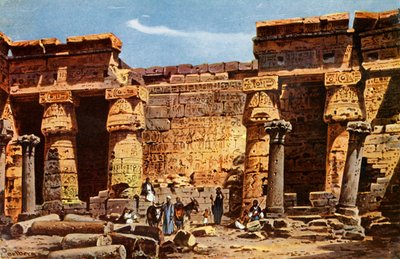 Binnenplaats van de tempel van Medinet Hobou door Unbekannt