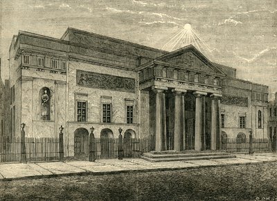 Covent Garden Theatre: Voorkant in 1850 door Unbekannt