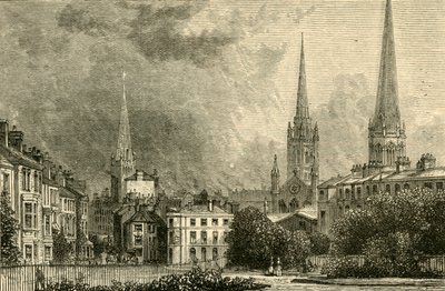 Coventry - De torenspitsen van Trinity, St. Michaels en Christ Church, 1898 door Unbekannt