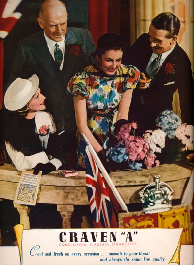 Craven A Kurk-Tip Virginia Sigaretten, 1937 door Unbekannt