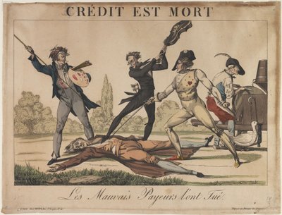 Crédit est Mort (Krediet is dood), vroege 19e eeuw door Unbekannt