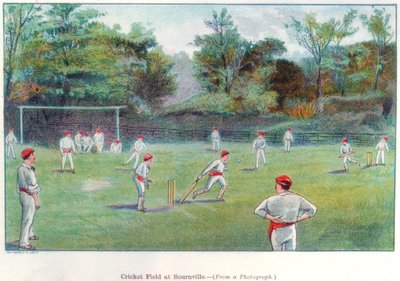 Cricketveld in Bournville, 1892 door Unbekannt