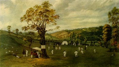Cricketwedstrijd tussen Nottingham en Leicester, c.1829, 1947 door Unbekannt