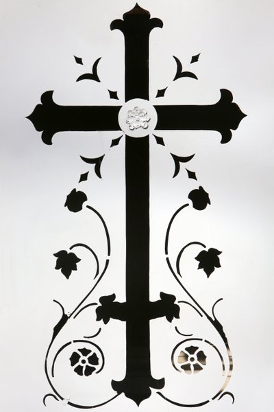 Kruis op een witte deurboog, Parijs, Frankrijk door Unbekannt