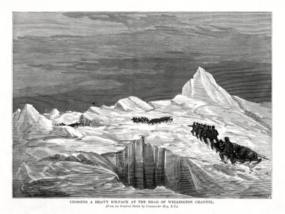 Oversteken van een Zware IJspak aan het Hoofd van Wellington Channel door Unbekannt