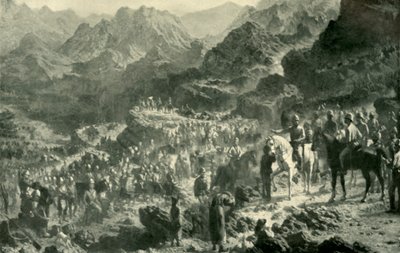 De Zamburak Kotal oversteken, 1901 door Unbekannt