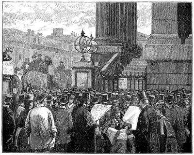 Menigte bij het Mansion House leest de bulletins over de ziekte van de Prins van Wales door Unbekannt