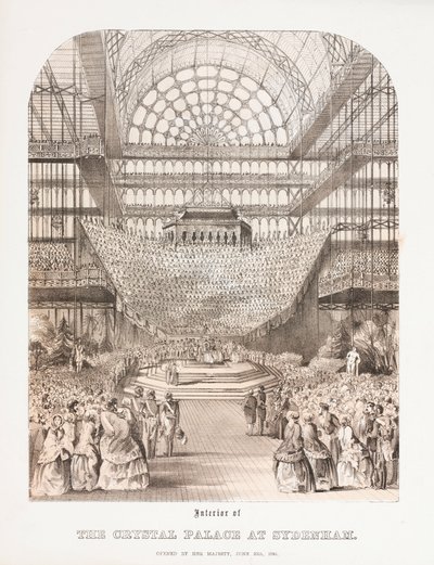 Crystal Palace, na de Grote Tentoonstelling Interieur van het Crystal Palace in Sydenham door Unbekannt