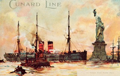 Cunard Line - In Upper New York Bay, c1900 door Unbekannt